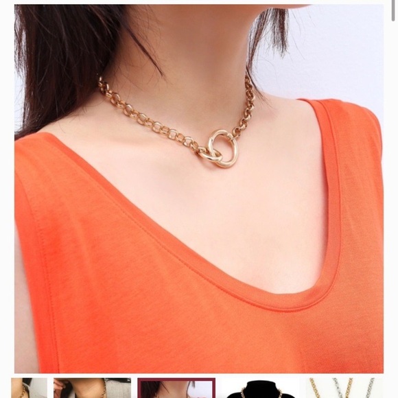 ¥ NEW 18K Gold Punk Miami Cuban Choker Necklace - Picture 6 of 6